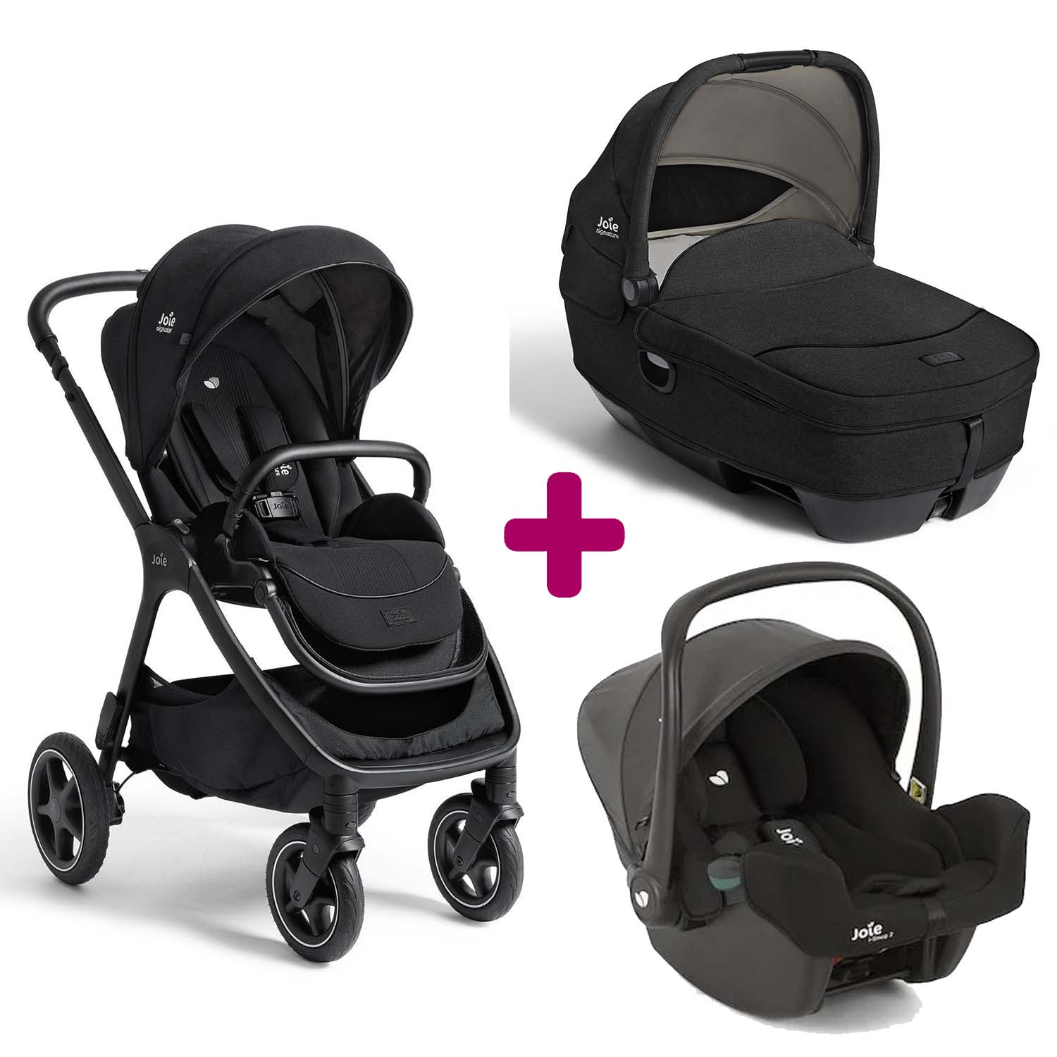 Pack poussette trio Finiti Eclipse + nacelle Calmi Eclipse + coque I Snug 2 Shale Joie