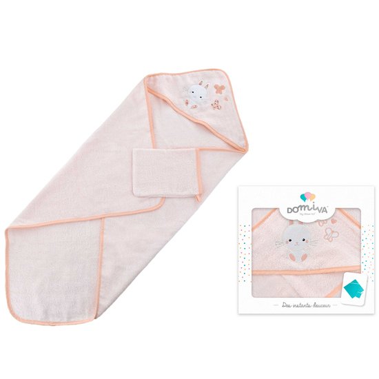 Domiva Coffret sortie de bain et gant Lapinou 75x75 cm Domiva Coffret sortie de bain et gant Lapinou 75x75 cm