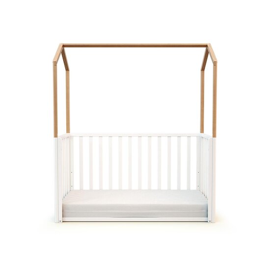 AT4 Lit cabane bébé évolutif en bois Confort Blanc Hêtre Verni  AT4 Lit cabane bébé évolutif en bois Confort Blanc Hêtre Verni