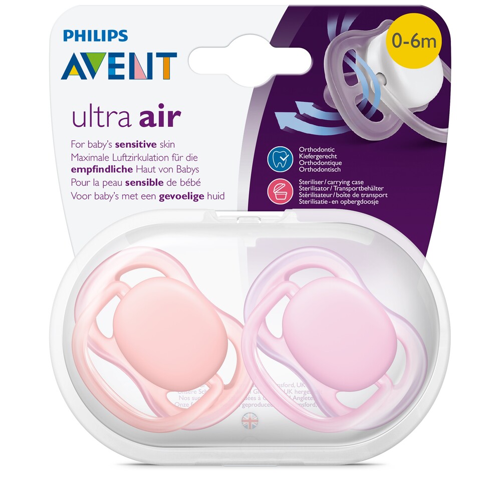 2 Sucettes ULTRA aérées MULTICOLORE Philips Avent