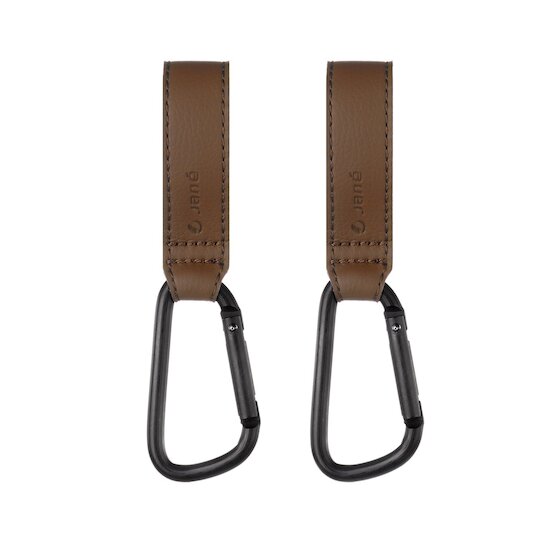 Jané Lot de 2 crochets multifonctions simili cuir Brown leather  Jané Lot de 2 crochets multifonctions simili cuir Brown leather