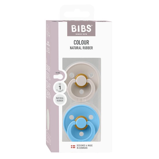 BIBS Tétines Studio Colour 2 Pack Caoutchouc naturel Mushroom/Breeze 