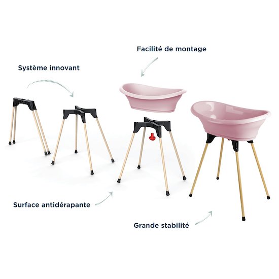 Bébé Baignoire Bébé Nacelle Enfants Pliable Pliable Bain Sûr 3 en 1 0-6 Ans  avec Pieds Portable bleu