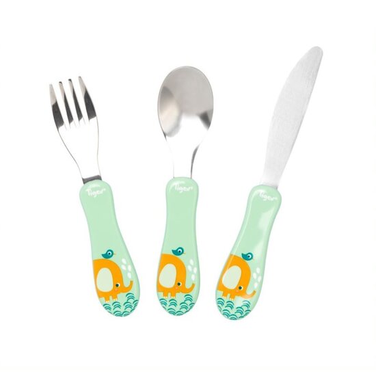 Tigex 3 Couverts Inox Vert  Tigex 3 Couverts Inox Vert
