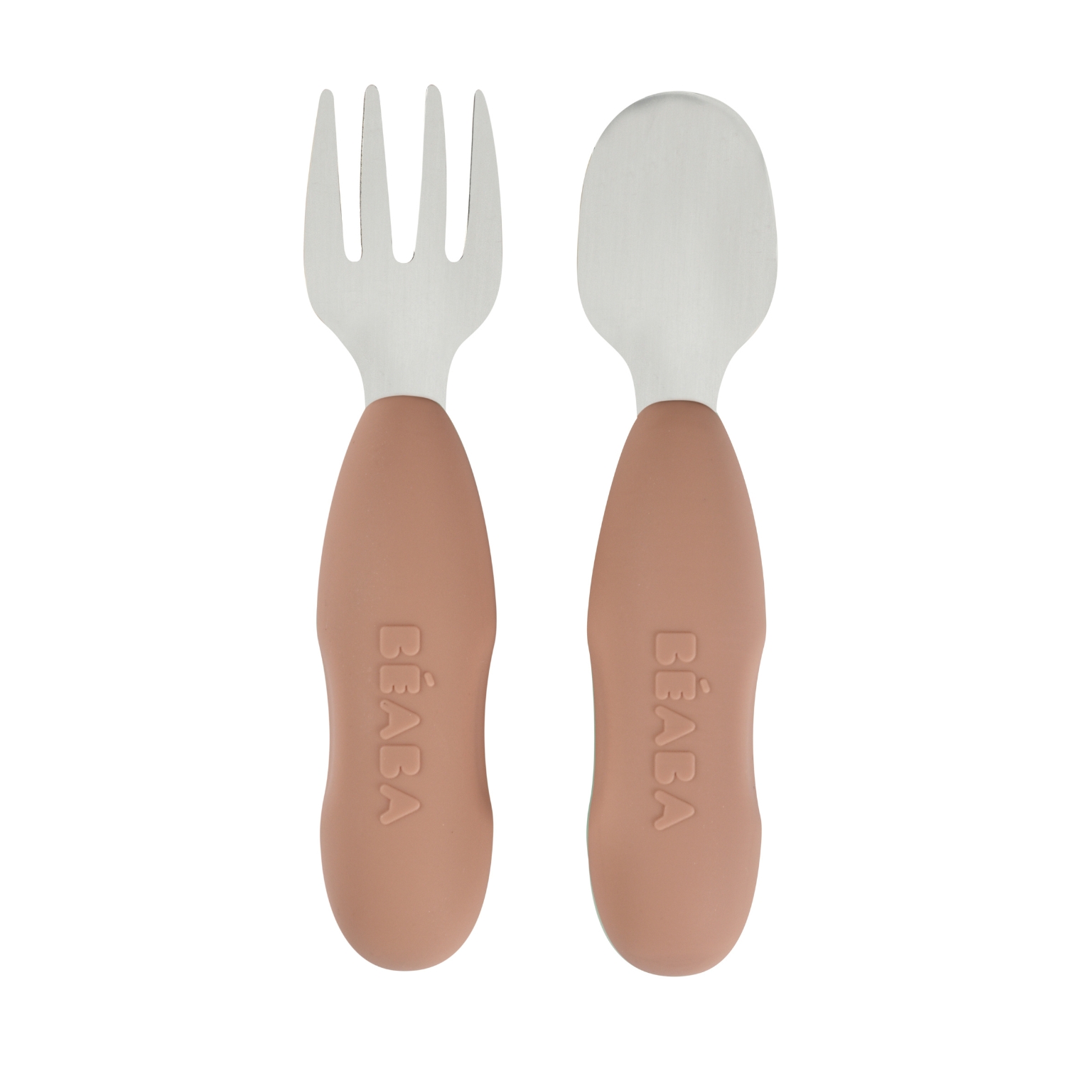 Lot de 2 Pré-Couverts Inox BEIGE Béaba