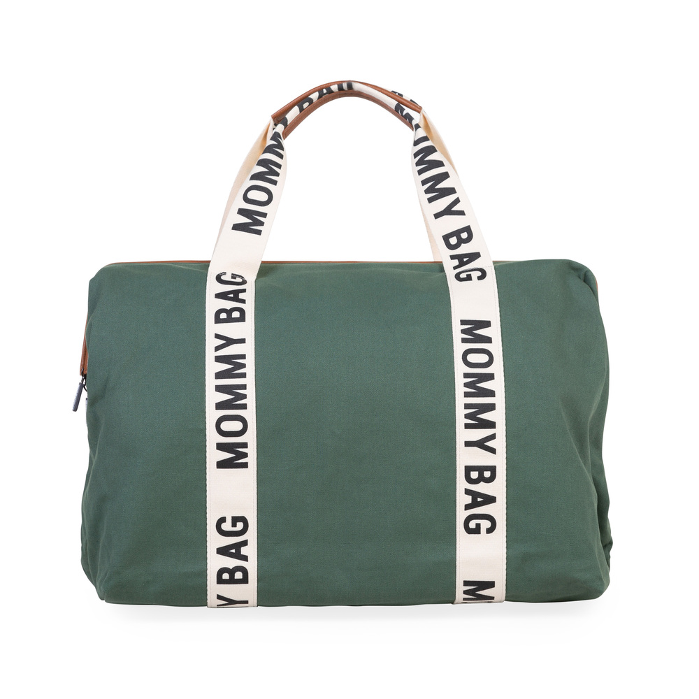 Childhome - Sac à langer Mommy bag signature toile VERT Childhome