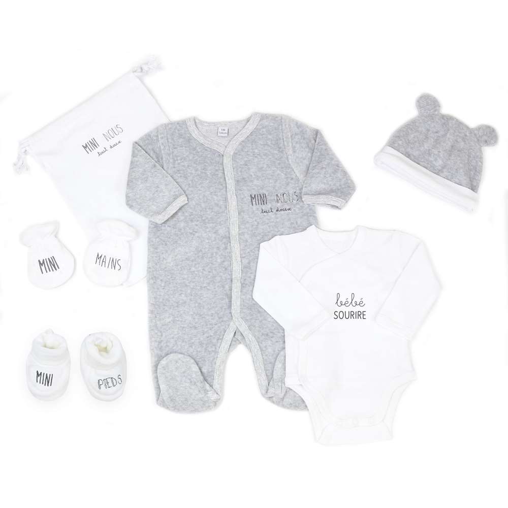 Trois Kilos Sept - Kit naissance 6 pièces GRIS Trois Kilos Sept