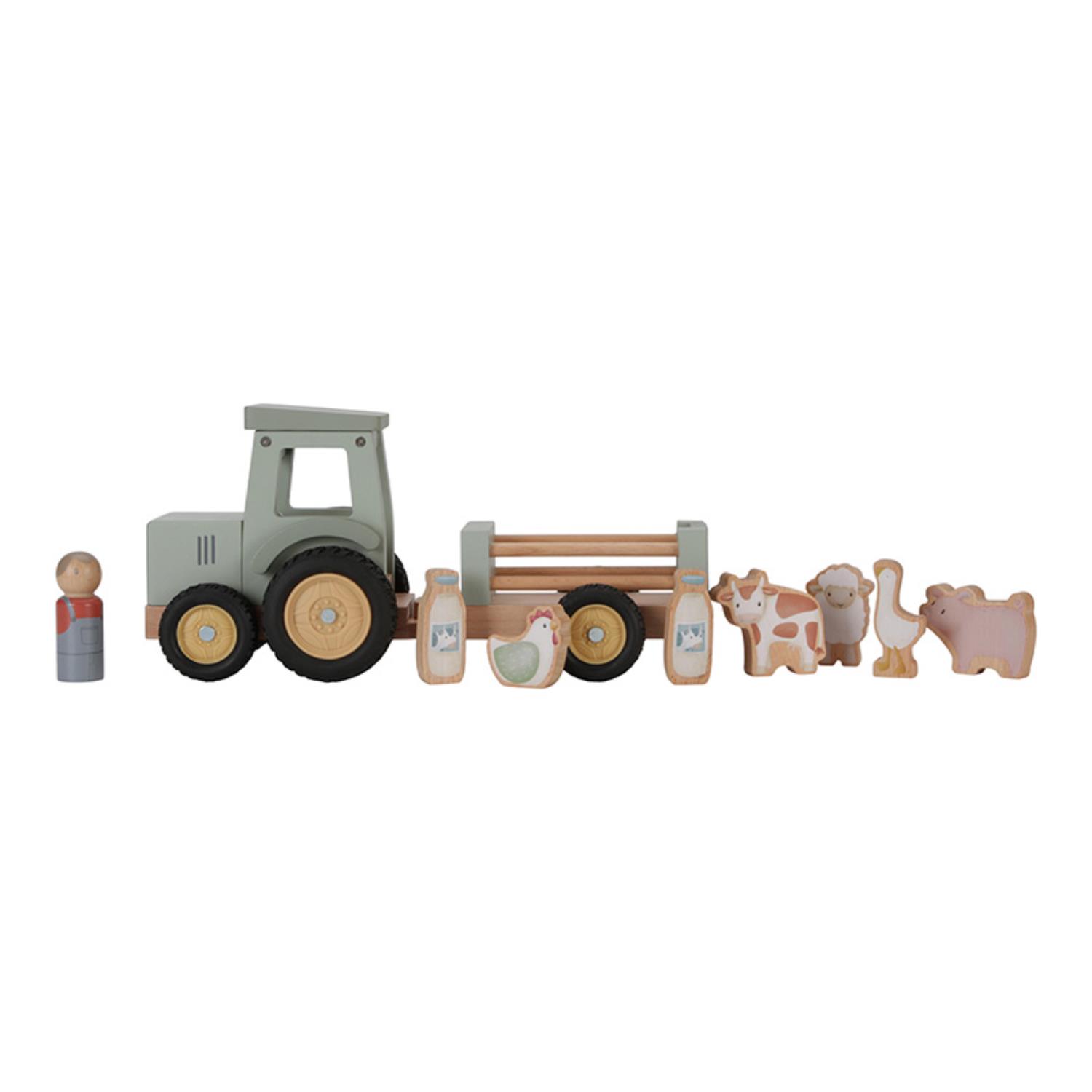 LITTLE DUTCH - Tracteur avec remorque en bois FSC MULTICOLORE Little Dutch