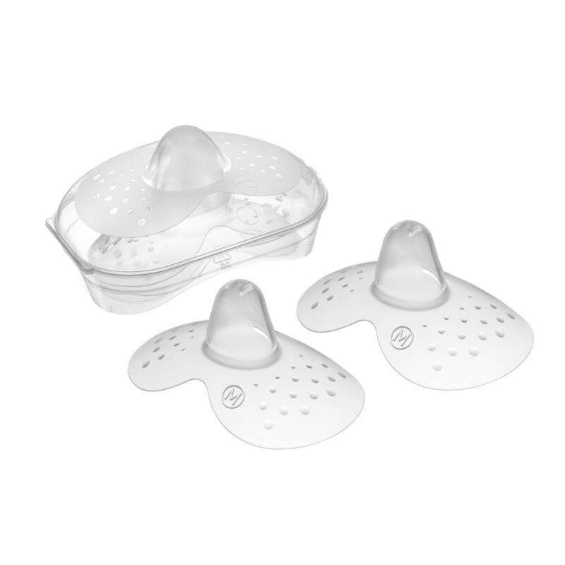 MAM - 2 bouts de sein en silicone avec boîte de stérilisation MULTICOLORE MAM