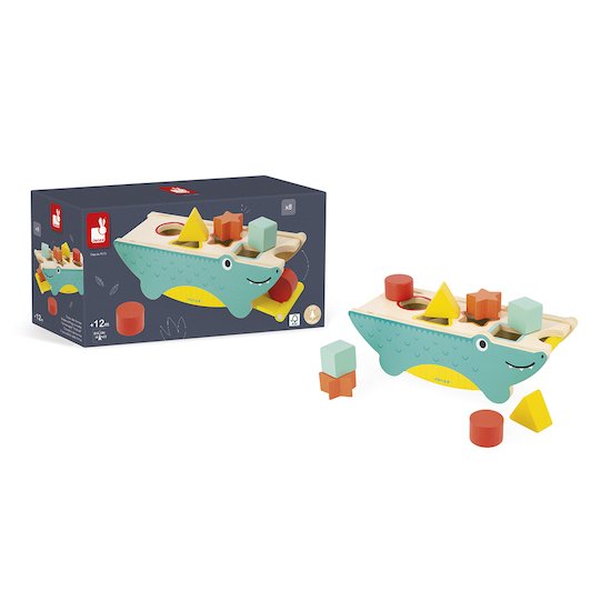 Janod Boîte à formes Crocodile Tropik Multicolore  Janod Boîte à formes Crocodile Tropik Multicolore