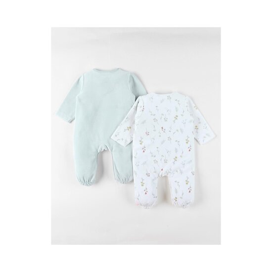 Noukie's Set de 2 pyjamas bébé velours Pretty flowers Blanc 6 mois Noukie's Set de 2 pyjamas bébé velours Pretty flowers Blanc 6 mois