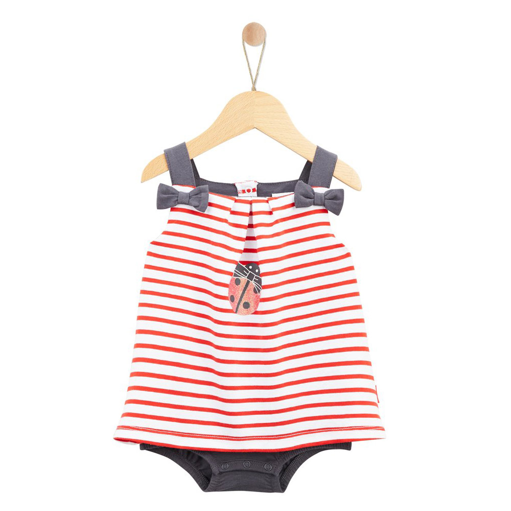 Combicourt Rayures Coccinelle ROUGE P’tit bisou