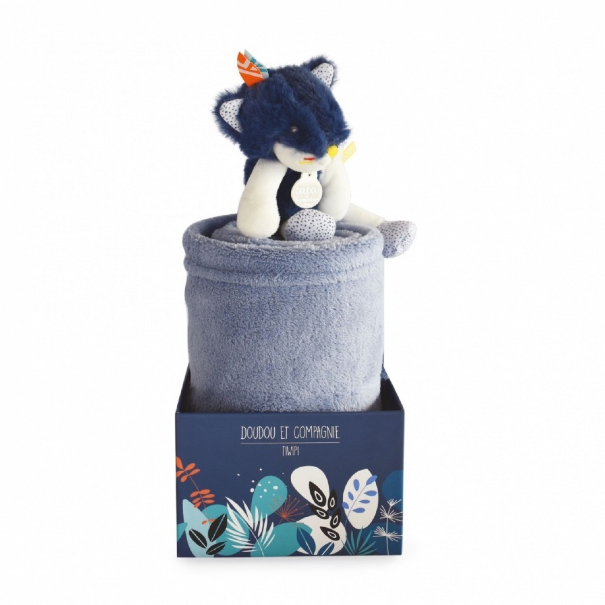 TIWIPI Loup Plaid MARRON Doudou & Compagnie