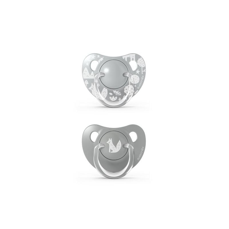 Sucettes physiologique silicone X 2 SX PRO - Fox GRIS Suavinex