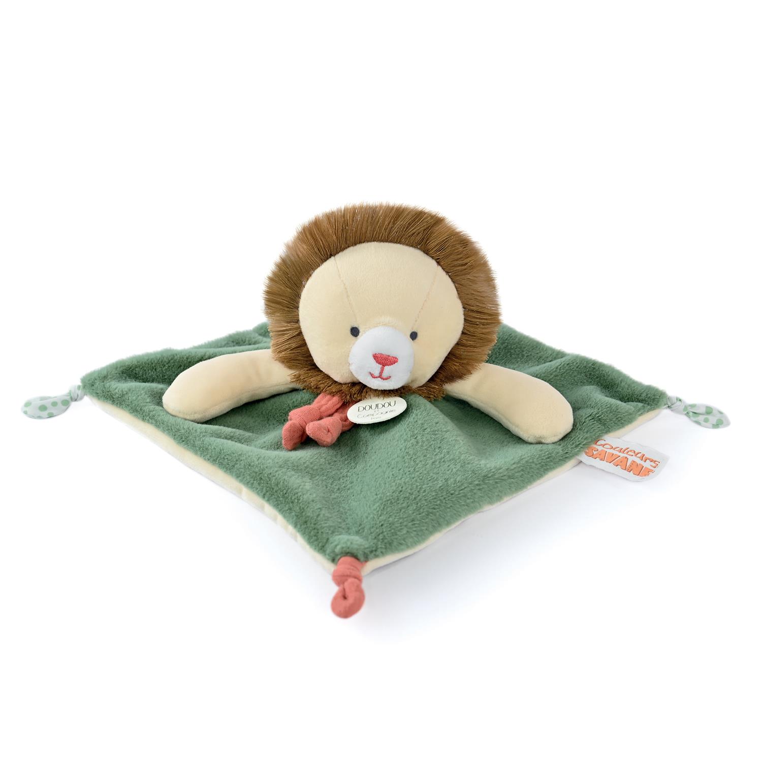 Doudou & Compagnie - Doudou plat Lion BEIGE Doudou & Compagnie