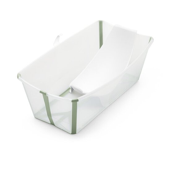 Stokke Pack Flexi Bath baignoire avec transat Transparent Vert  Stokke Pack Flexi Bath baignoire avec transat Transparent Vert