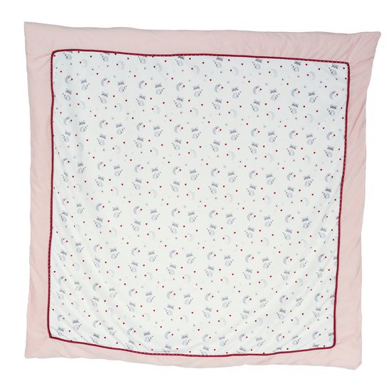 Trois Kilos Sept Tapis de parc Blanc/Rose 100x100 cm