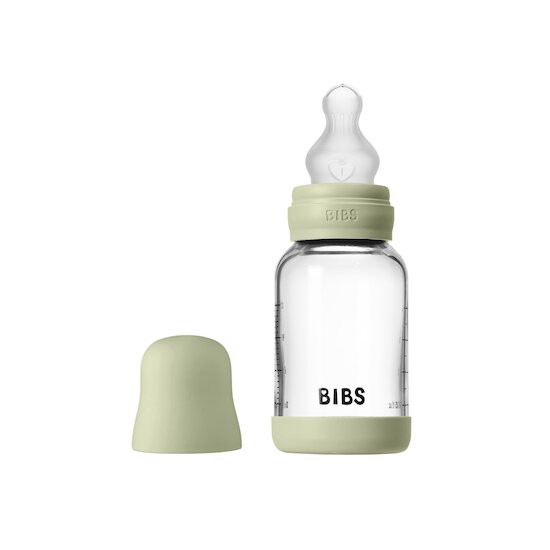 BIBS Biberon en verre Rond Silicone 1 Pack  Sage 