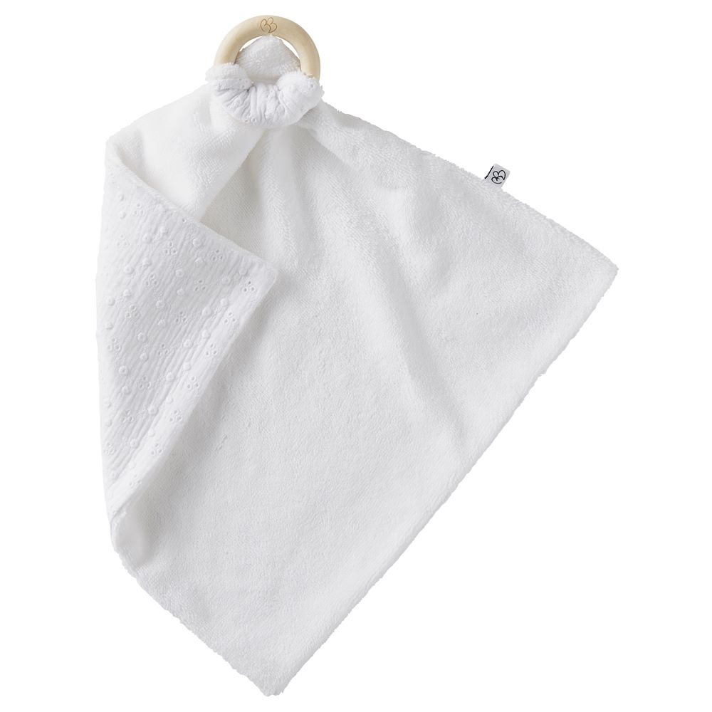BB & Co - Doudou avec anneau dentition rose blush BLANC BB&Co