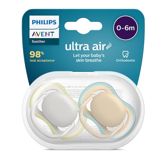 Philips Avent Sucette ultra air Jaune 0-6 mois
