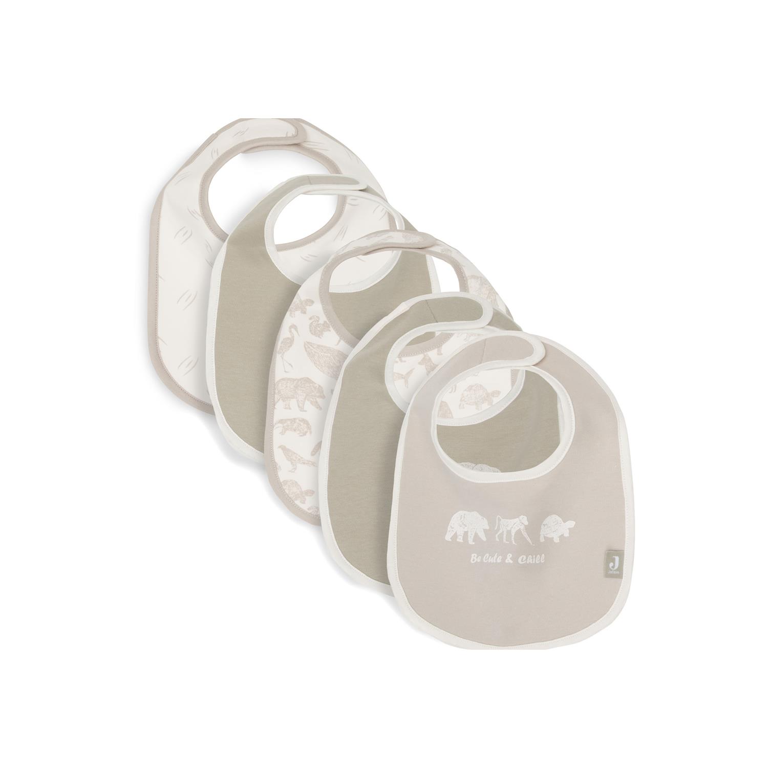 Jollein - Lot de 5 Bavoirs Animals MULTICOLORE Jollein