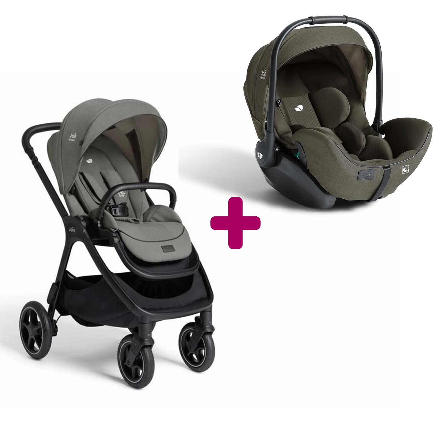 Pack poussette duo Finiti Evergreen + coque I-Level Pro Evergreen Joie