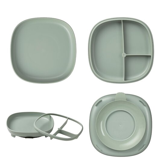 B.Box For Kids Assiette compartimentée 2 en 1 Sage 
