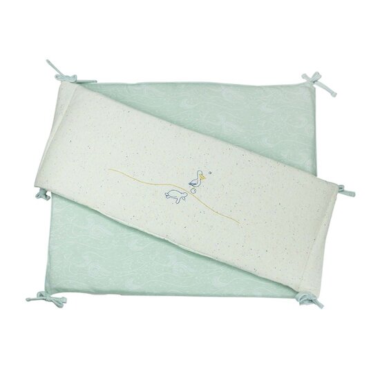 Set couette et tour de lit bébé 70x140 cm vert-menthe