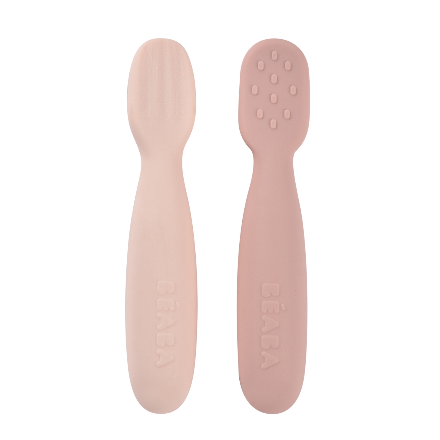 Lot de 2 Pré-Cuillères en silicone ROSE Béaba