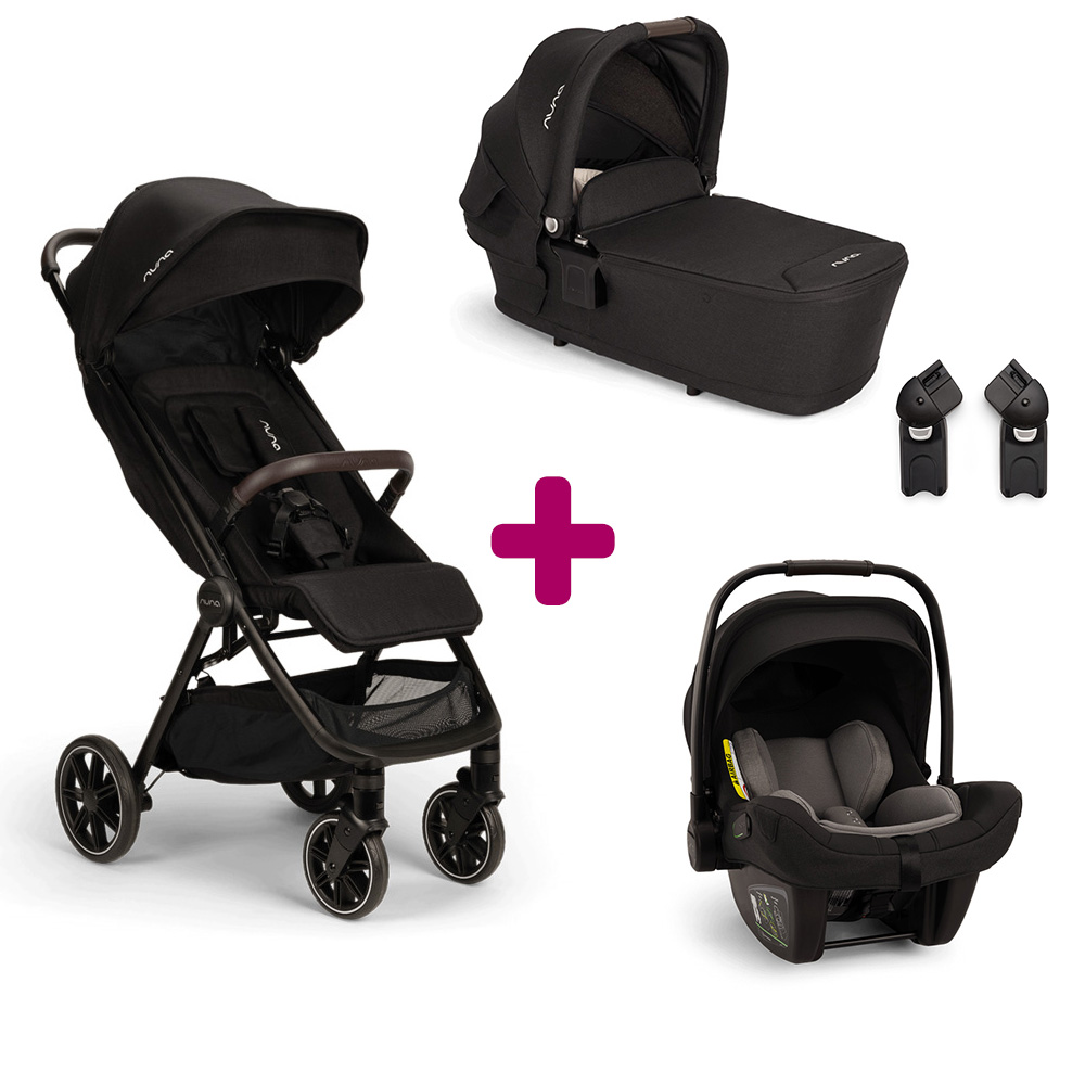 Nuna - Pack Poussette trio Trvl lx Caviar + coque Pipa next Caviar + nacelle Ltyl Caviar  Nuna
