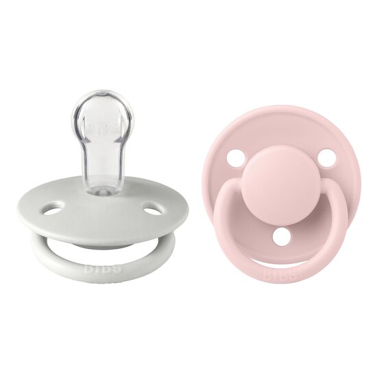 BIBS Tétines De Lux 2 Pack Silicone Haze/Blossom 