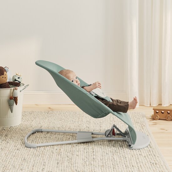 BabyBjörn Transat bébé balance soft tissé Vert sauge/Gris  BabyBjörn Transat bébé balance soft tissé Vert sauge/Gris