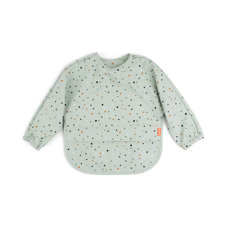 Bavoir manches avec poche Happy dots VERT Done by Deer