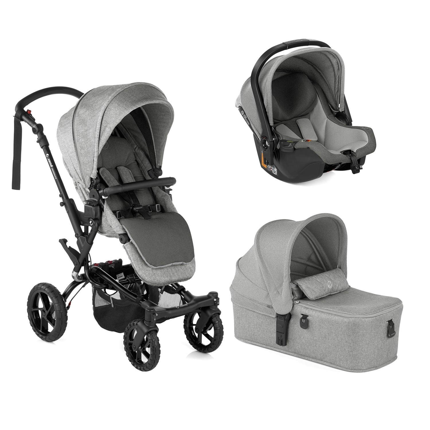 Trio poussette Crosswalk R avec Ikoos et Nacelle Micro GRIS Jané