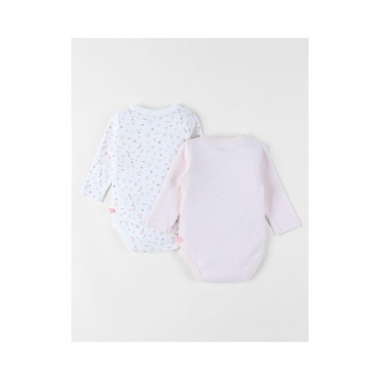 Noukie's Set de 2 bodys croisés manches longues Pinky mouse Blanc 1 mois Noukie's Set de 2 bodys croisés manches longues Pinky mouse Blanc 1 mois
