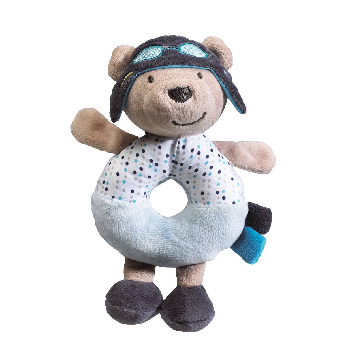 Peluche hochet BLEU Sauthon