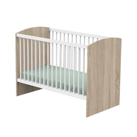 Sauthon Lit bébé Access Chêne Doré - Blanc 60x120 cm