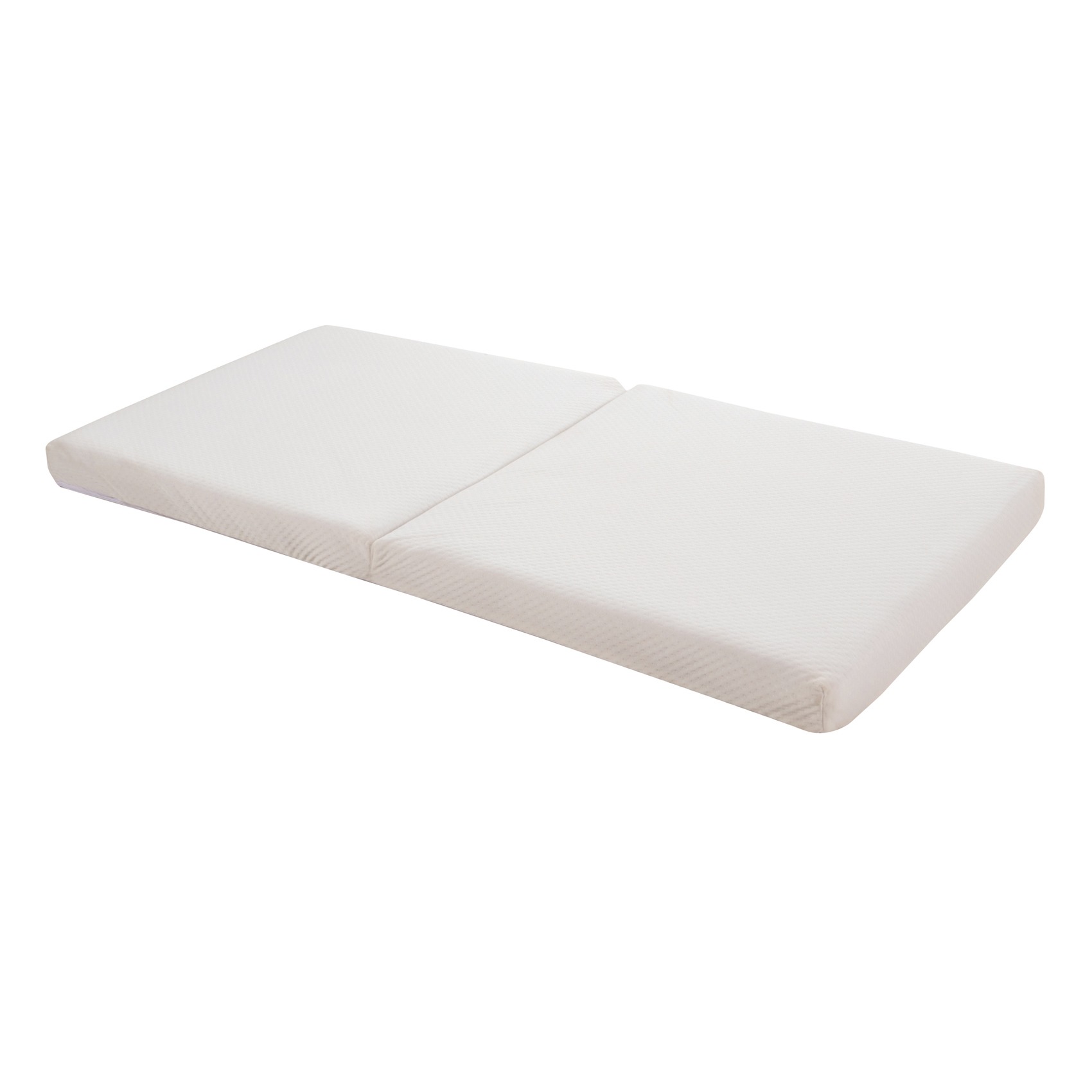 Matelas Pliant 2 parties Fibres déhoussable BLANC Candide