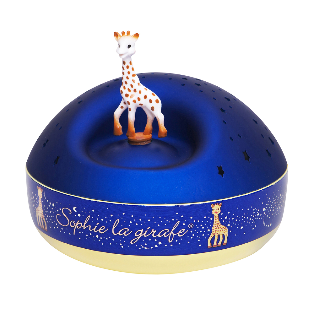 Veilleuse projecteur d’étoiles musical Sophie la girafe 12 cm