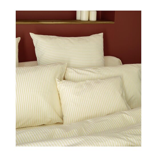 Kadolis Taie Percale de Coton Bio Rayé Rayé Tournesol 35x45 cm