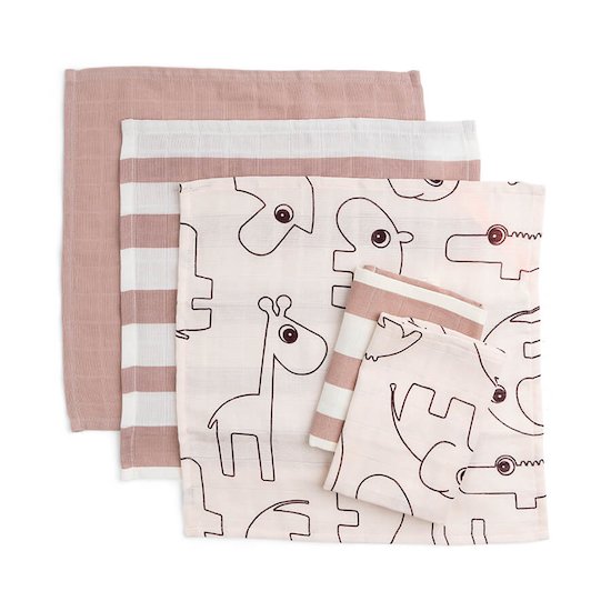 Done by Deer 5 Lingettes en tissu Gots Deer friends Rose 30x30 cm Done by Deer 5 Lingettes en tissu Gots Deer friends Rose 30x30 cm