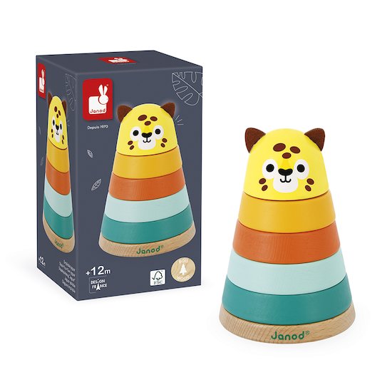 Janod Empilable Jaguar Tropik Multicolore  Janod Empilable Jaguar Tropik Multicolore