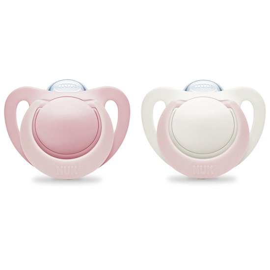 Nuk 2 sucettes physiologiques Genius Blanc/ Rose Taille 3