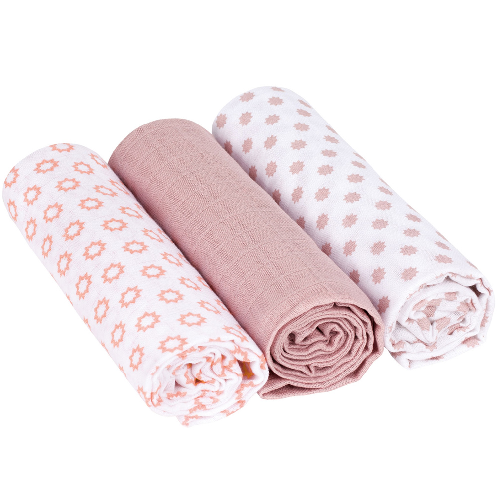 3 langes mousseline ROSE Lässig