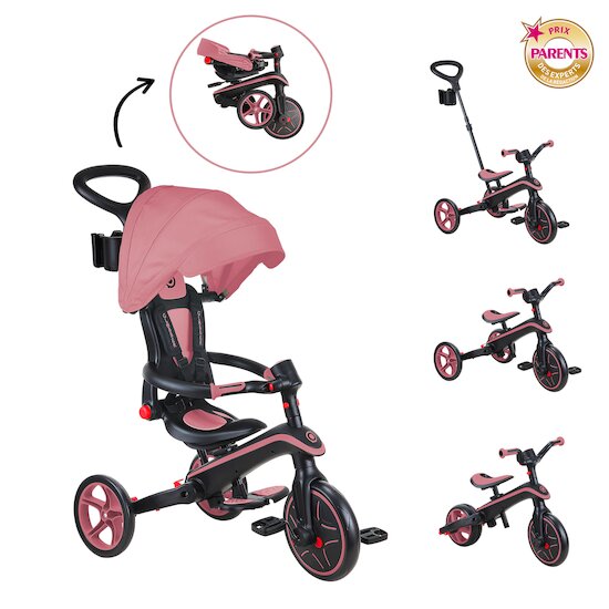 Globber Tricycle explorer pliable 4 en 1 Deep Pastel Pink 