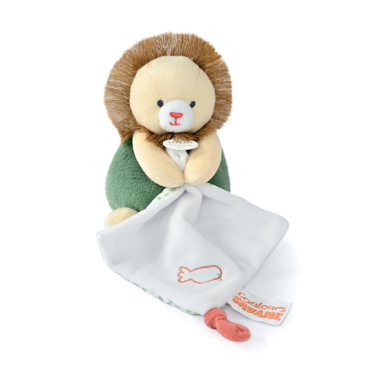 Doudou & Compagnie - Doudou Lion avec mouchoir BEIGE Doudou & Compagnie