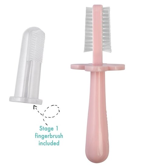 Grabease Brosse à dents ergonomique double face Rose Clair 