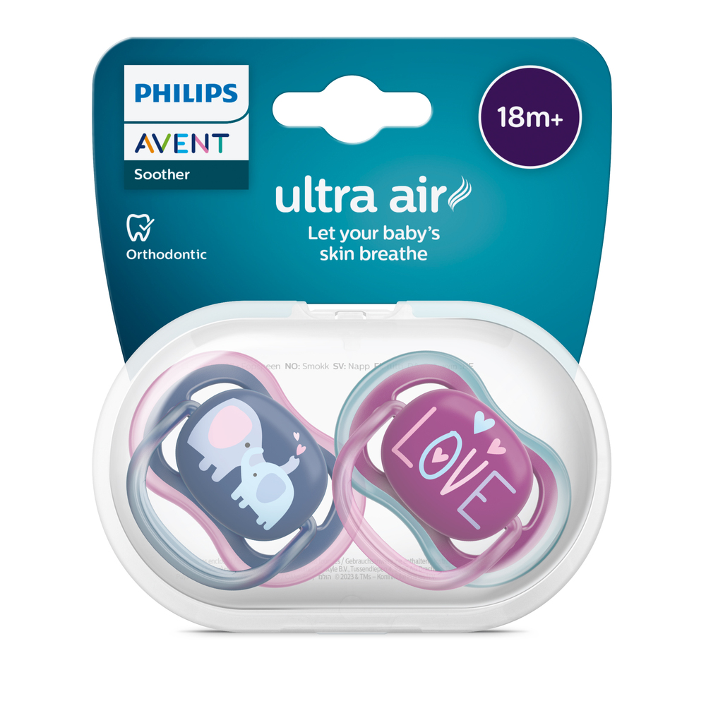 2 Sucettes Ultra Air MULTICOLORE Philips Avent