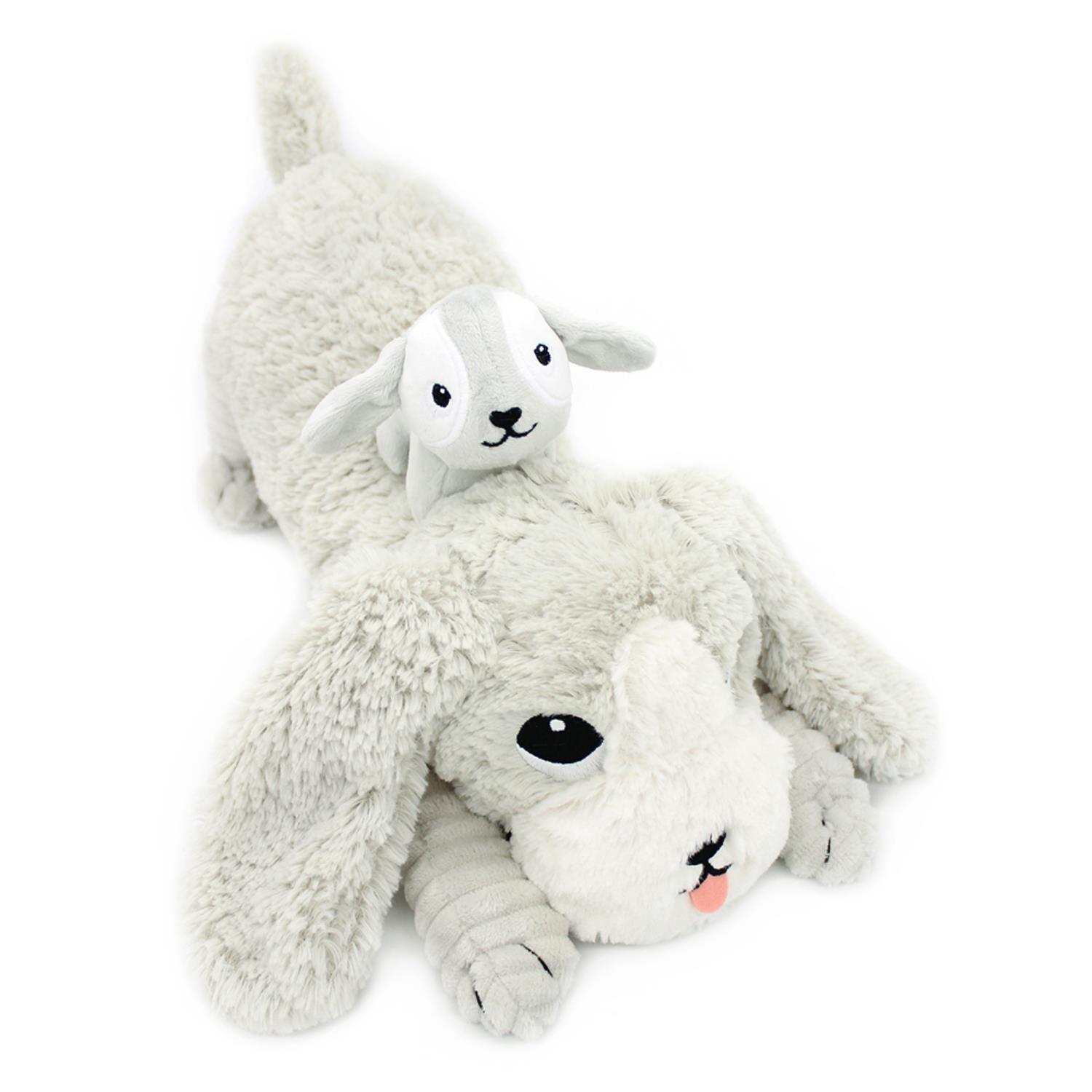 Peluche Ptipotos Chien Maman/Bebe GRIS Les Déglingos