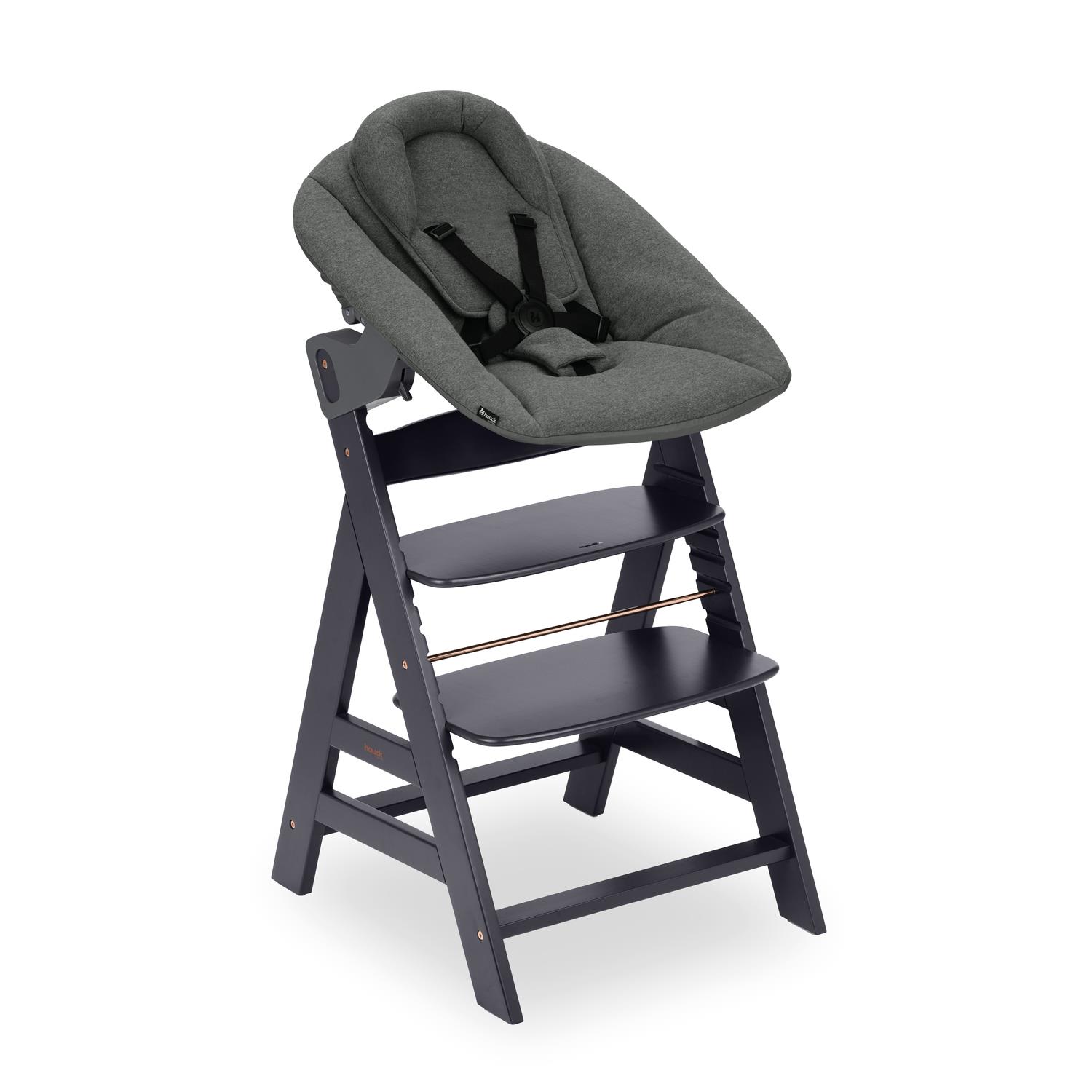 Chaise haute avec siège nouveau-né Alpha Newborn Set Plus GRIS Hauck